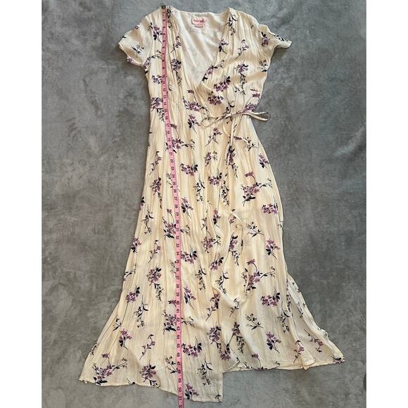 Showpo Midi Wrap Dress Women Size 6 Floral V-Neck Cottagecore Boho Summer Flowy - Picture 9 of 15